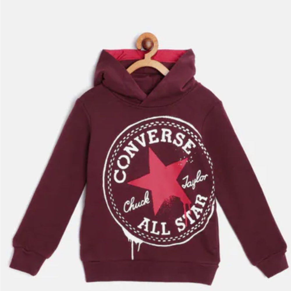 Converse Red Hoodie Sweatshirt  with Iconic Logo